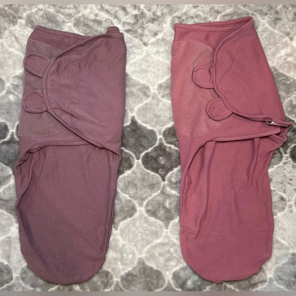 Comfy Cubs 2 Pack Infant Easy Sleep Swaddles- Berries/ Blue Size 0-3M